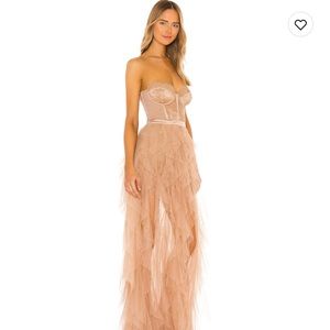 For Love & Lemons Bustier Gown in Warm Taupe - NEW with Tags- Medium